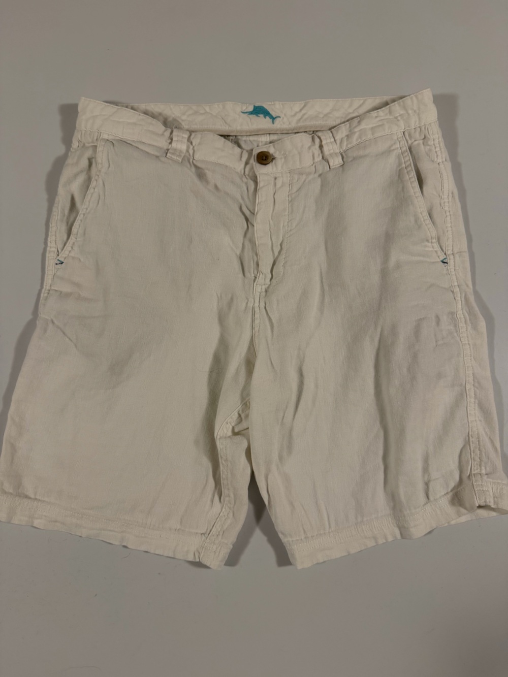 Tommy Bahama Men’s Size 35 Ivory Marlin Fish Graphic Chino Shorts